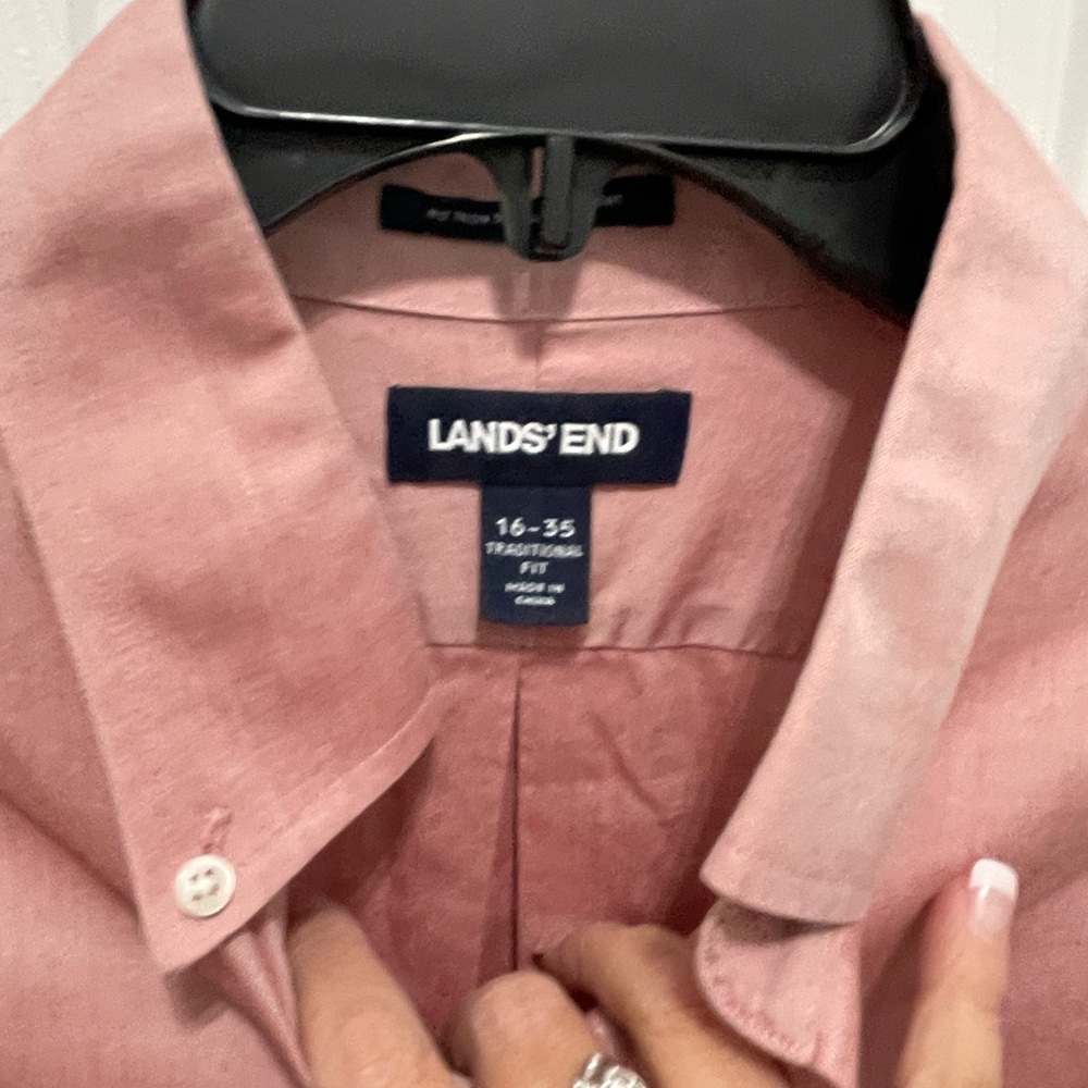 Lands end long sleeve button down 16 35 size - Picture 8 of 13